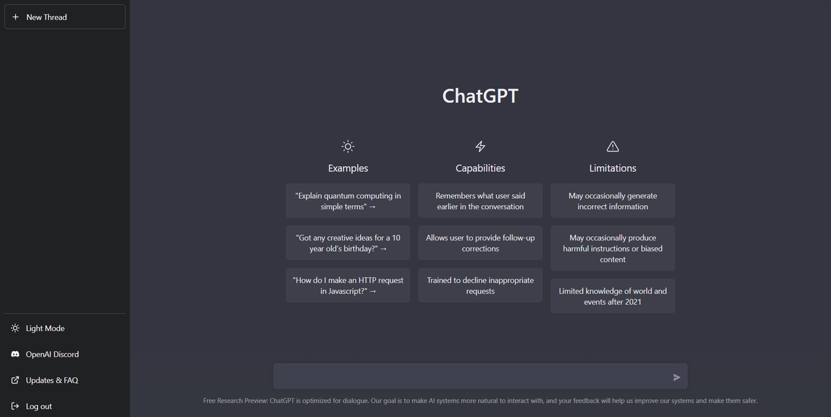 Chatgpt User Interface